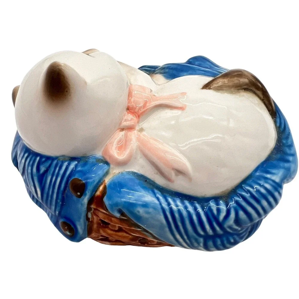 VTG 80s Avon Potpourri Holders Room Deodorizers Pair Kittens Porcelain Japan